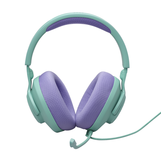 JBL Quantum 100M2 - Cyan - Wired over-ear gaming headset with detachable mic and mute option - Front